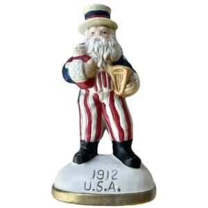 Vintage 1912 USA Uncle Sam Santa Porcelain Figurine